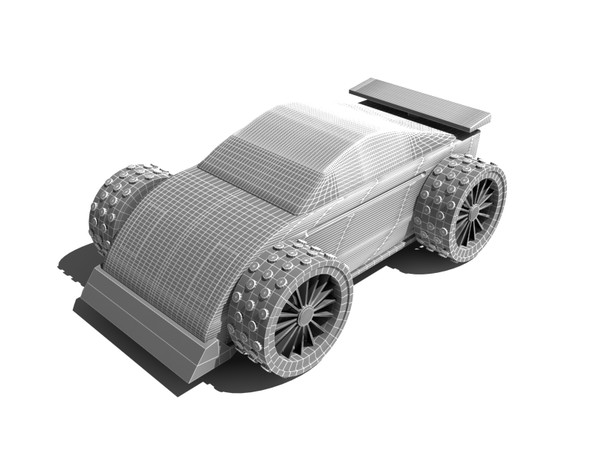 toy car 3d model - Black wooden toy car... by gile.073